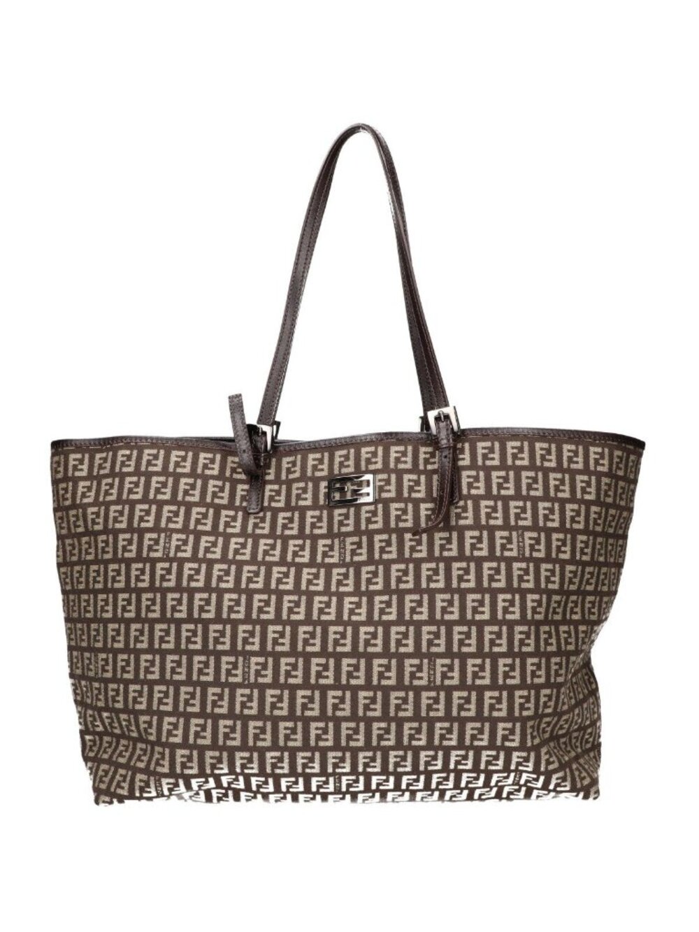 Fendi Zucchino Leather Handle Canvas